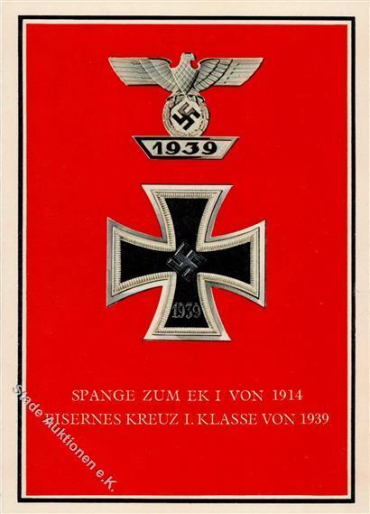 Orden WK II Spange Zum EK I Von 1914 Eisernes Kreuz I. Kl. Von 1939 Ansichtskarte I-II - Zonder Classificatie