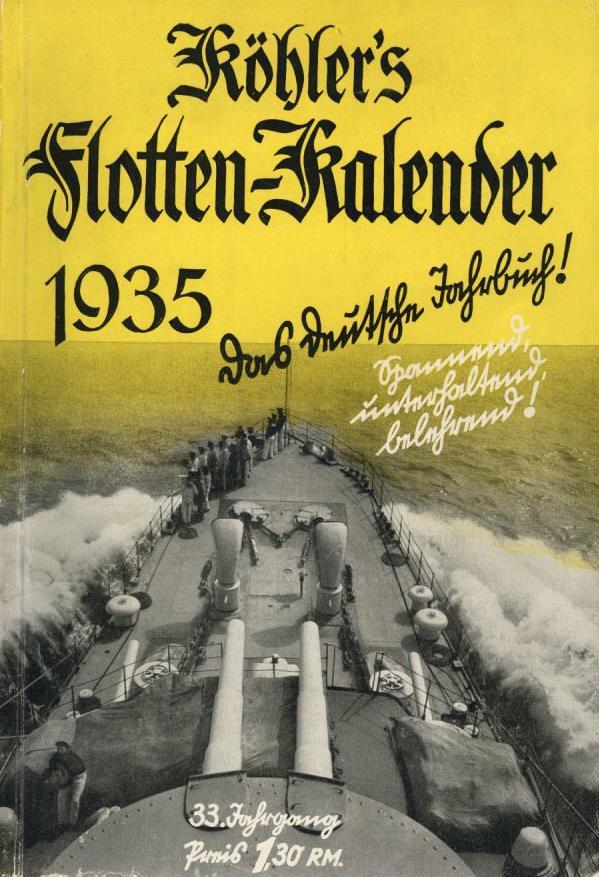 Buch WK II Deutscher Flottenkalender Köhler, Wilhelm 1935 280 Seiten Viele Abbildungen II - 5. Wereldoorlogen