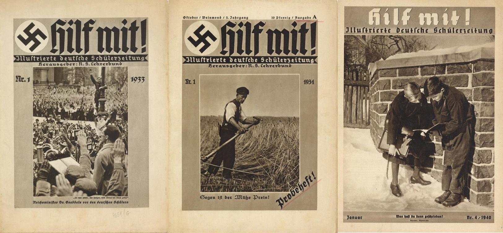 Buch WK II HJ Lot Mit 3 Illustrierten Hilf Mit 1933, 34 U. 40 Verlag H. A. Braun II - 5. Wereldoorlogen