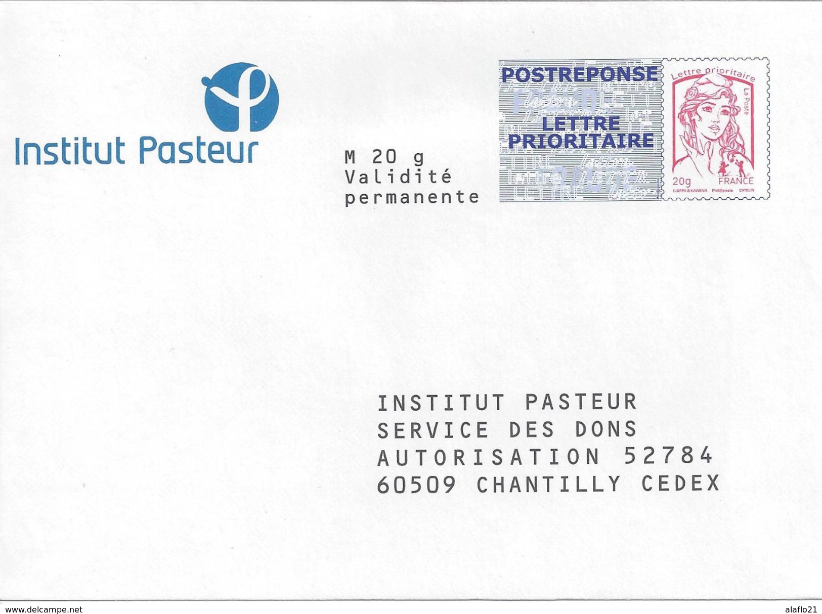 ENTIER POSTAL PAPR - POSTREPONSE Institut Pasteur 15P375 - Ciappa Kavena - Prêts-à-poster: Réponse /Ciappa-Kavena