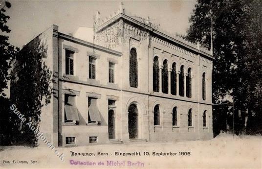 Synagoge BERN - EINWEIHUNG 10.9.1906, Marke Entfernt I-II Synagogue - Jodendom