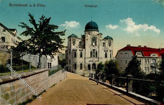 Synagoge BODENBACH,Elbe - Ecke Gestoßen, II Synagogue - Jodendom