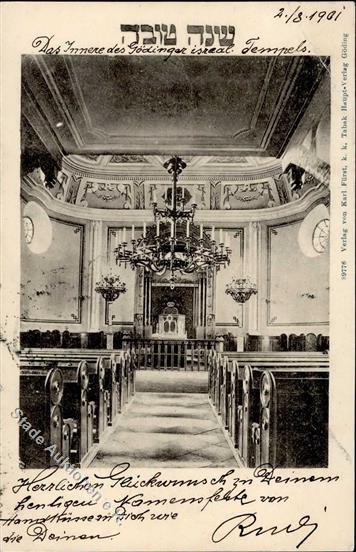 Synagoge GÖDING,Mähren - Inneres Des Israelitischen Tempels, Eckbug Synagogue - Jodendom