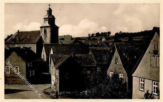 Synagoge NIEDERAULA,Kr.Hersfeld - Gebäude Vor Kirche Mit DAVIDSTERN An Stirnseite (100 % Synagoge!!) I Synagogue - Jodendom