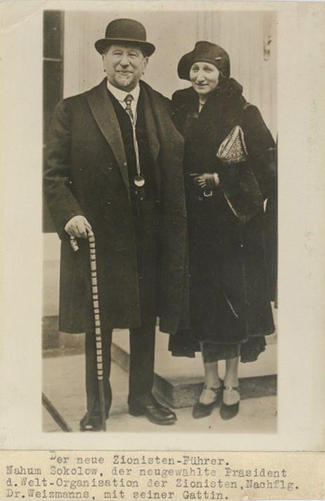Judaika Zionistenführer Nahum Sokolow Mit Frau Foto 16,5 X 12 Cm I-II Judaisme - Jodendom