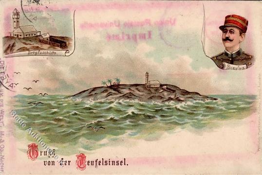 Dreyfuß Französisch-Guayana Teufelsinsel Dreyfusshütte Lithographie 1900 I-II (Marke Entfernt) - Jodendom
