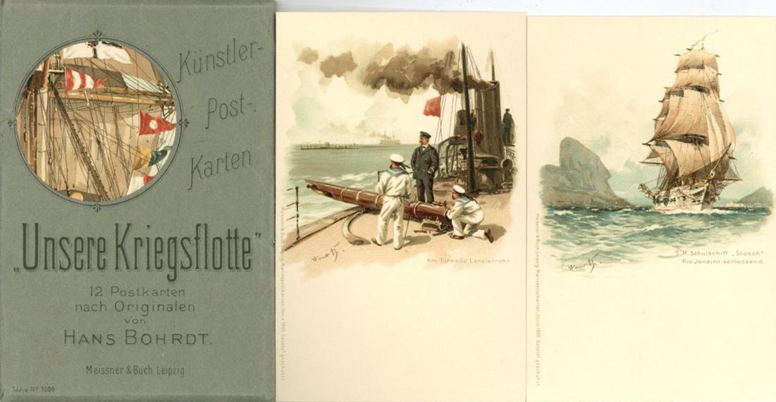 Marine 12'er Serie Unsere Kriegsflotte In Orign. Umschlag Sign. Bohrdt, Hans Künstler-Karten I-II - Other & Unclassified