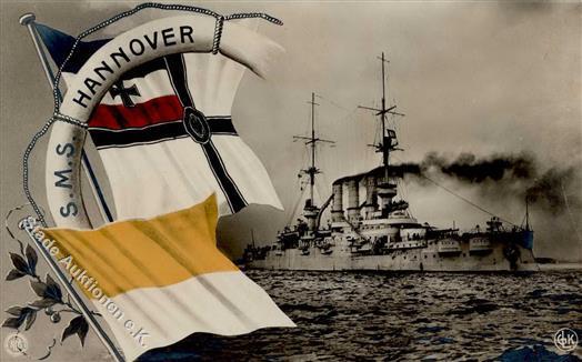 Marine SMS Hannover Schwarz-Weiß-Rot Foto AK I-II - Andere & Zonder Classificatie