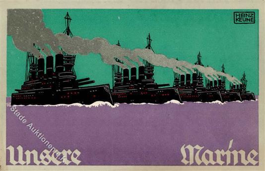 UNSERE MARINE - Künstler-Kriegskarte  Nr. 2 Sign. Heinz Keune I-II - Autres & Non Classés