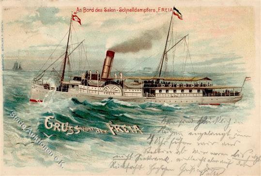 Schiff Salon Schnelldampfer Freia 1901 I-II Bateaux Bateaux - Andere & Zonder Classificatie