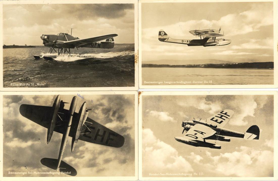 Flugzeug WK II Heinkel, Dornier U. Focke-Wulf Lot Mit 4 Fotokarten I-II Aviation - Andere & Zonder Classificatie