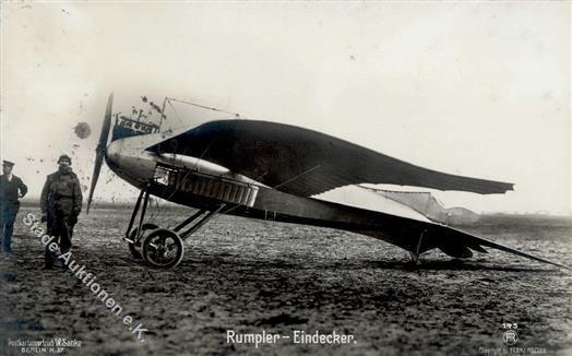 Sanke, Flugzeug Nr. 145 Rumpler Eindecker Foto AK 1913 I-II (fleckig) Aviation - Andere & Zonder Classificatie