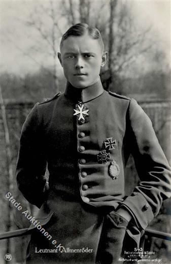 Sanke, Pilot Nr. 543 Allmenröder Leutnant Foto AK I- - Autres & Non Classés