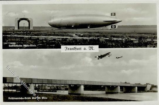 FRANKFURT/MAIN - RHEIN-MAIN Luftschiffhafen Miz Zeppelin LZ 129 Und ReichsautobahnI-II Dirigeable - Andere & Zonder Classificatie