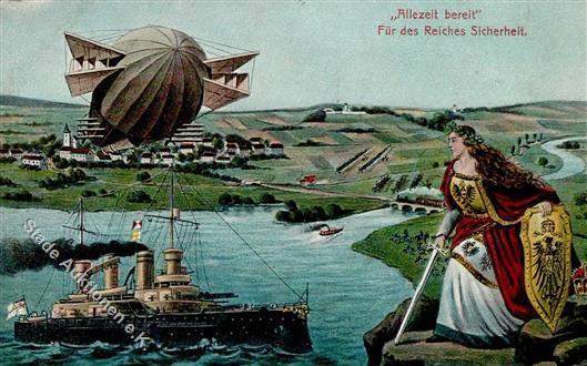 Ballon Dampfschiff Germania Für Des Reiches Sicherheit 1908 I-II - Andere & Zonder Classificatie