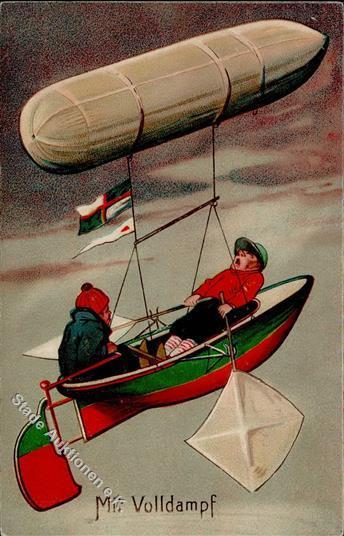 Ballon Schiff Mit Volldampf Prägedruck 1903 I-II Bateaux Bateaux - Andere & Zonder Classificatie