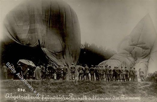 Ballon WK I An Der Somme Foto AK 1917 I-II - Other & Unclassified