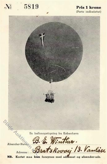 Flugpost Ballon-Post Kopenhagen Dänemark I-II - Andere & Zonder Classificatie