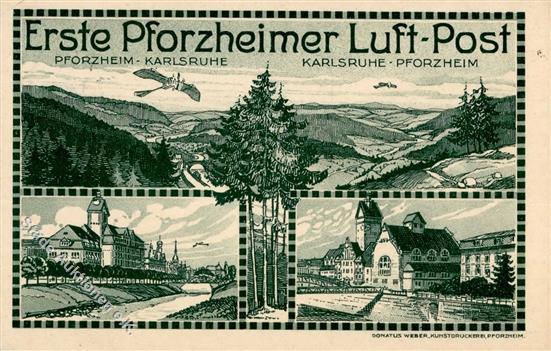 Flugpost Pforzheim Karlsruhe 1912 I-II - Andere & Zonder Classificatie
