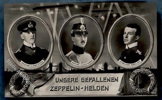 Zeppelin Unsere Gefallenen Helden Foto AK I-II Dirigeable - Luchtschepen