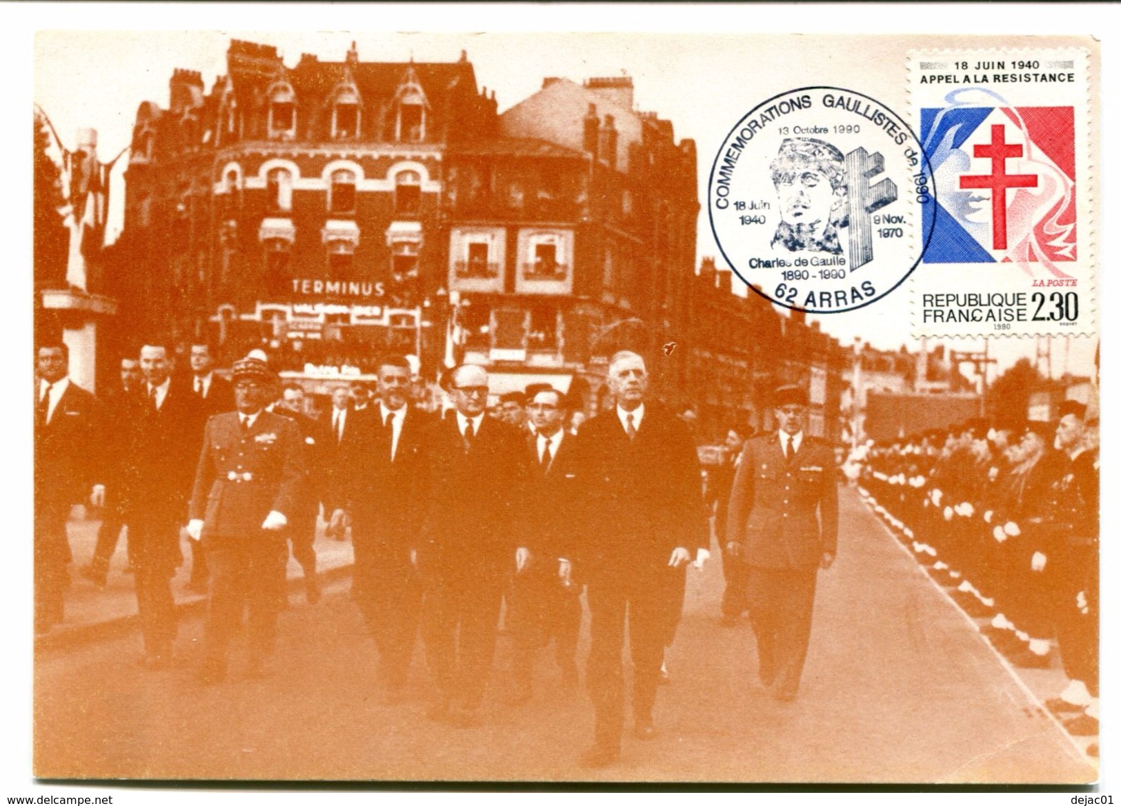 Thème Général De Gaulle - Bureau Temporaire - Arras - 13 Octobre 1990 - R 5244 - De Gaulle (General)