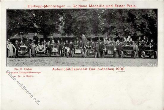 Auto Fernfahrt Berlin Aachen Dürkopp Motorwagen 1900 I-II(Klebereste RS) - Andere & Zonder Classificatie