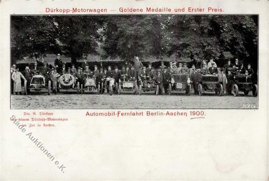 Auto Fernfahrt Berlin Aachen Dürkopp Motorwagen 1900 I-II(Klebereste RS) - Autres & Non Classés