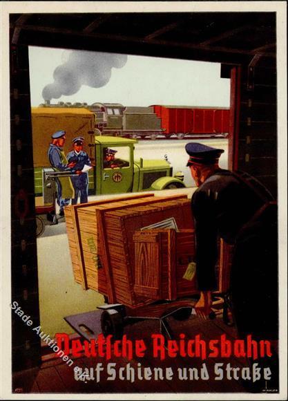 DEUTSCHE REICHSBAHN - Künstler-Werbekarte I - Trenes