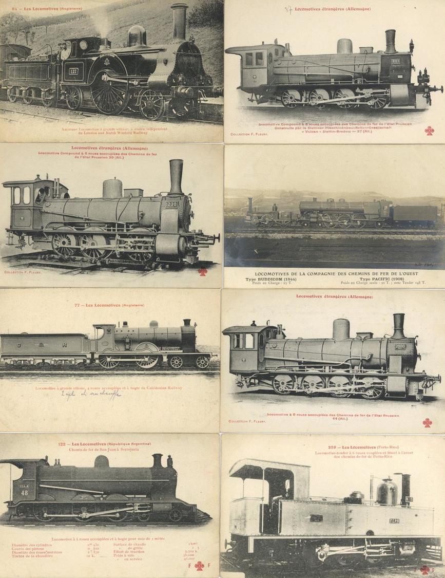 Eisenbahn Lokomotiven Partie Mit Circa 40 Ansichtskarten I-II Chemin De Fer - Treinen