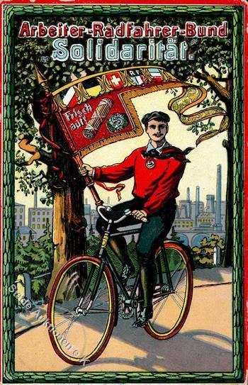 Fahrrad Arbeiter Radfahrer Bund Solidarität  Künstlerkarte 1912 I-II Cycles - Andere & Zonder Classificatie