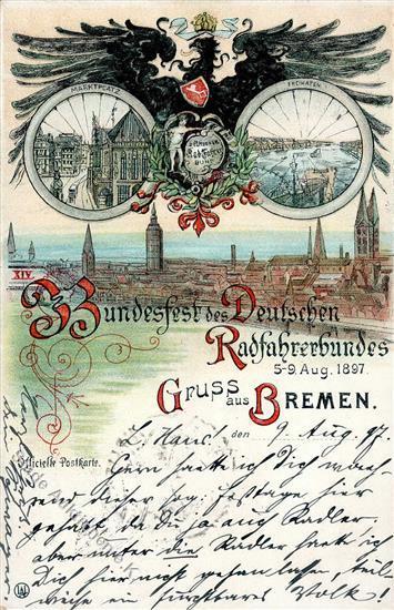 Fahrrad Bremen (2800) Bundesfest Des Deutschen Radfahrerbundes 1897 I-II Cycles - Andere & Zonder Classificatie