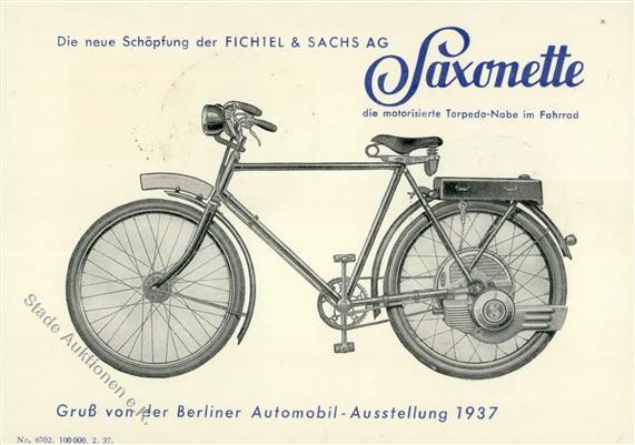 Motorrad Saxonette Automobil Ausstellung WK II Berlin I-II Expo - Motorfietsen