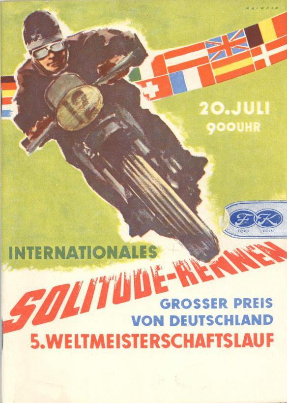 Motorrad Stuttgart (7000) 1 Programmheft Intern. ADAC Solitude Rennen 1952 II - Motorfietsen