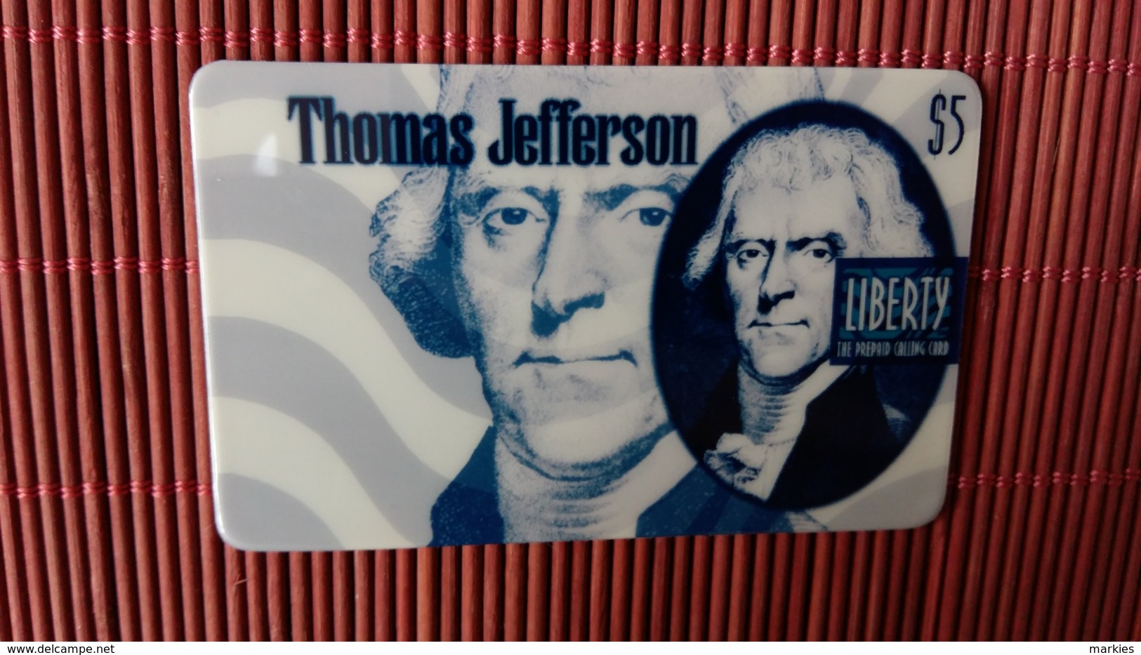 Prepaidcard Us 5 $ Thomas Jefferson (Mint,New) 2 Scans Very Rare - Sonstige & Ohne Zuordnung