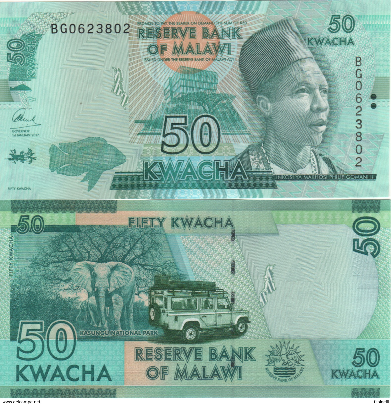 MALAWI  New Date    50 Kwacha   Dated   1st January 2017  UNC    ( P64d ) - Malawi