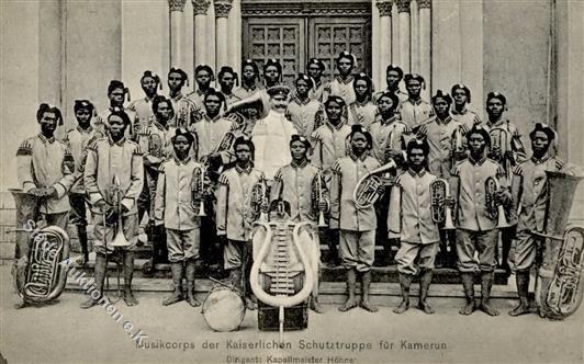 Kolonien Kamerun Musikcorps Schutztruppe I-II (leichte Klebespuren RS) Colonies - Zonder Classificatie