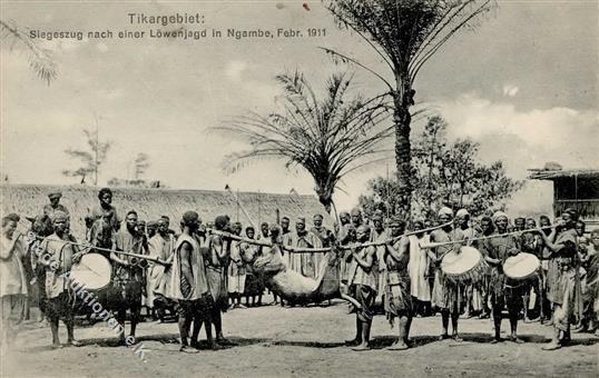 Kolonien Kamerun Tikargebiet Löwenjagd 1911 I-II Colonies - Zonder Classificatie