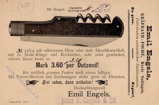 Vorläufer 1891 Emil Engels Stahlwaren Gräfrath-Foche I-II - Zonder Classificatie
