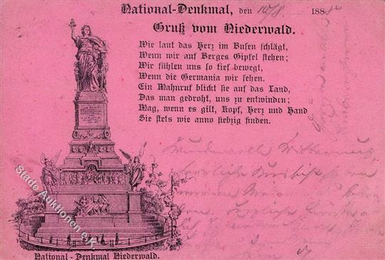 Vorläufer Rüdesheim Niederwald Denkmal 1888 I-II - Zonder Classificatie