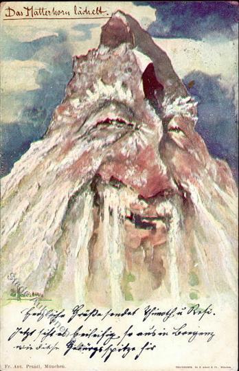 Berggesicht Sign. Hansen Das Matterhorn Lächelt Künstlerkarte 1898 I-II - Contes, Fables & Légendes