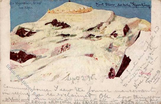 Berggesichter Sign. Hansen Mont Blanc Der Hohe Alpenkönig Künstler-Karte I-II (Ecken Albumabdruck) Face à La Montagne - Vertellingen, Fabels & Legenden