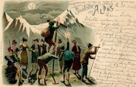 Gruss Aus Den Bergen Litho 1898 I-II Montagnes - Andere & Zonder Classificatie