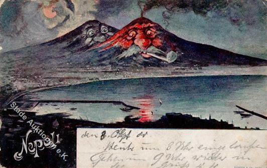 Berggesicht Napoli Künstlerkarte 1900 I-II (Ecke Abgestossen) - Autres & Non Classés