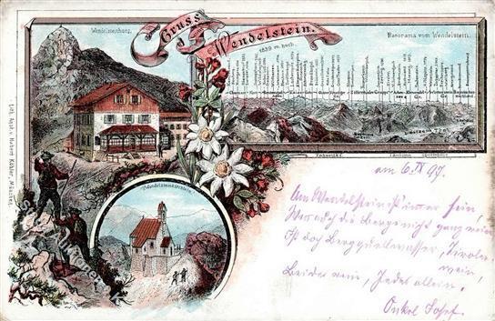 Berghütte Wendelsteinhaus Lithographie 1897 I-II Cabane - Andere & Zonder Classificatie