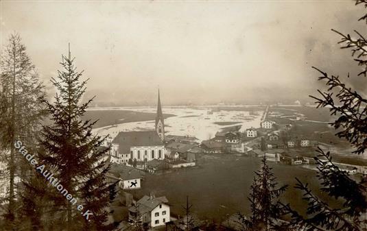 Naturereignis Österreich Hochwasser Kirche  Foto AK I- - Andere & Zonder Classificatie