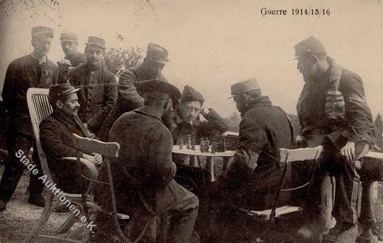 Schach WK I Soldaten Ansichtskarte 1916 I-II - Schaken