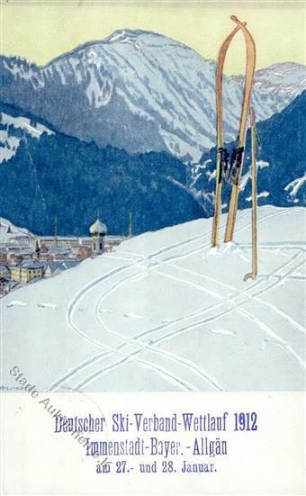 Wintersport Immenstadt (8970) Deutscher Ski Verbabd Wettlauf 1912 Künstler-Karte I-II - Wintersport