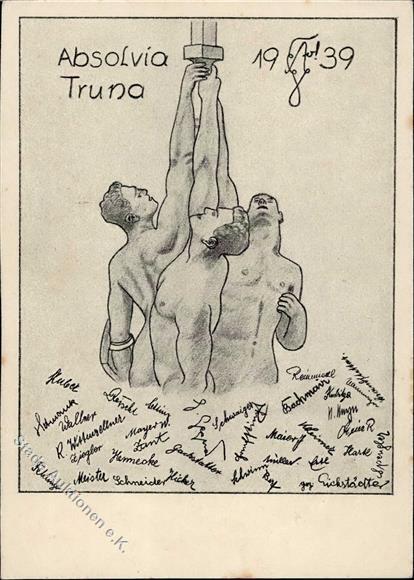 Studentika Absolvia Truna 1939 Künstlerkarte I-II - Andere & Zonder Classificatie