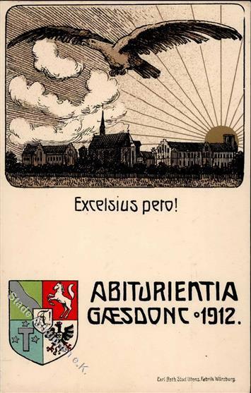 Studentika Goch (4180) Excelsius Pero Abiturientia Gaesdonck 1912 I-II - Andere & Zonder Classificatie
