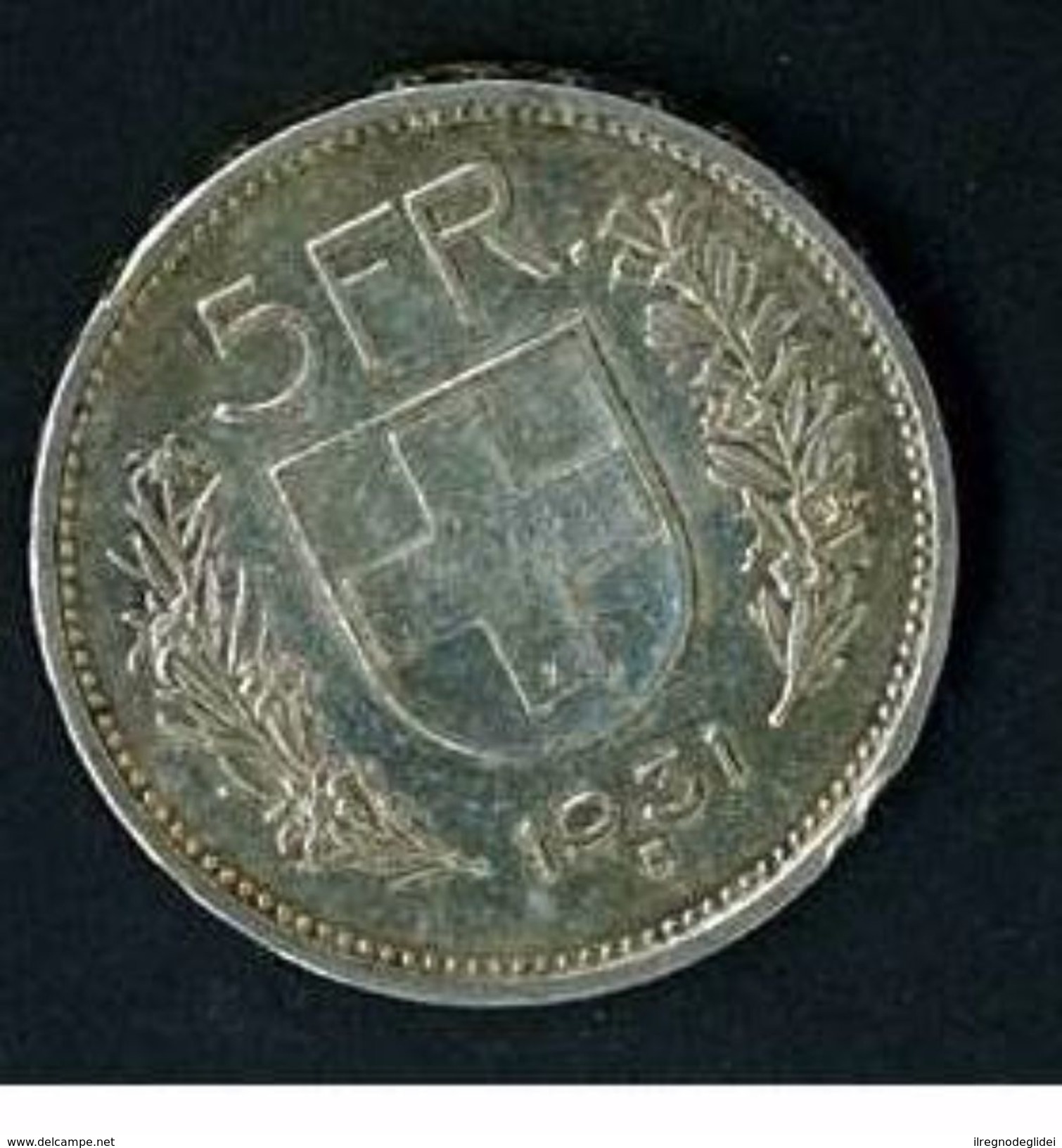 SVIZZERA - SUISSE  - YEAR 1931 - 5 FR. FRANCHI ARGENTO - QUALITA' B - Otros & Sin Clasificación